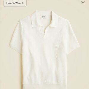 J. Crew Ivory Textured Knit Polo